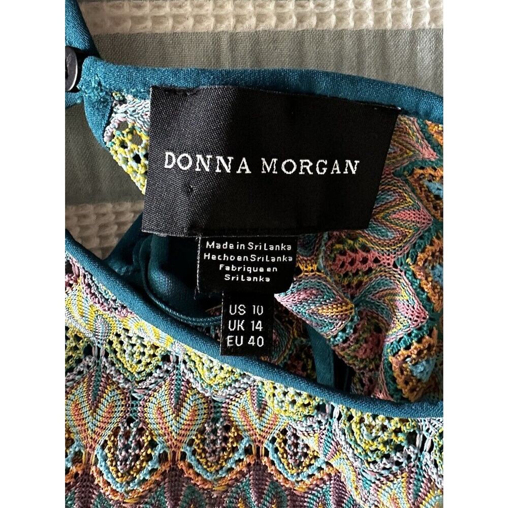 New Donna Morgan for Maggy Cutout Stripe Knit Tank Midi Dress Fall Multicolor 10 - Picture 8 of 8